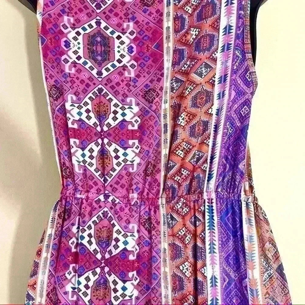 MinkPink Multicolor Aztec Sleeveless Cinch Waist Maxi Dress Size S - Picture 14 of 16